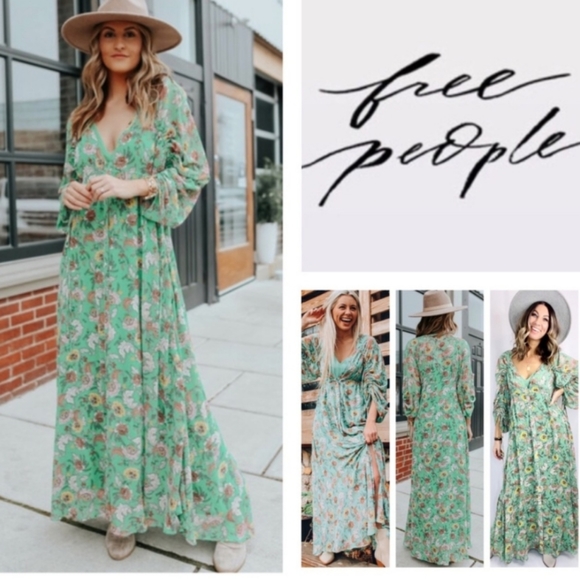 NWT FREE PEOPLE Earthfolk Maxi Dress - Picture 4 of 7